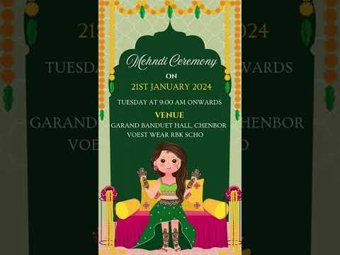 Elegant Floral Theme Wedding Invitation Video | Romantic Floral Digital Wedding Invite