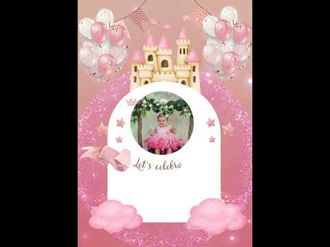 Princess Theme Birthday Invitation Video | Royal Princess Digital Birthday Invite | Girls Party E-Invite