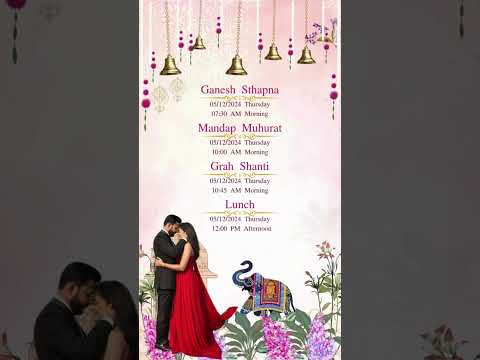 Beautiful Floral Theme Wedding Invitation Video | Romantic Floral Digital Wedding Invite