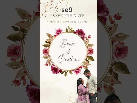 Floral and Elegant Theme Save The Date Video Invitation | Luxury Digital Announcement