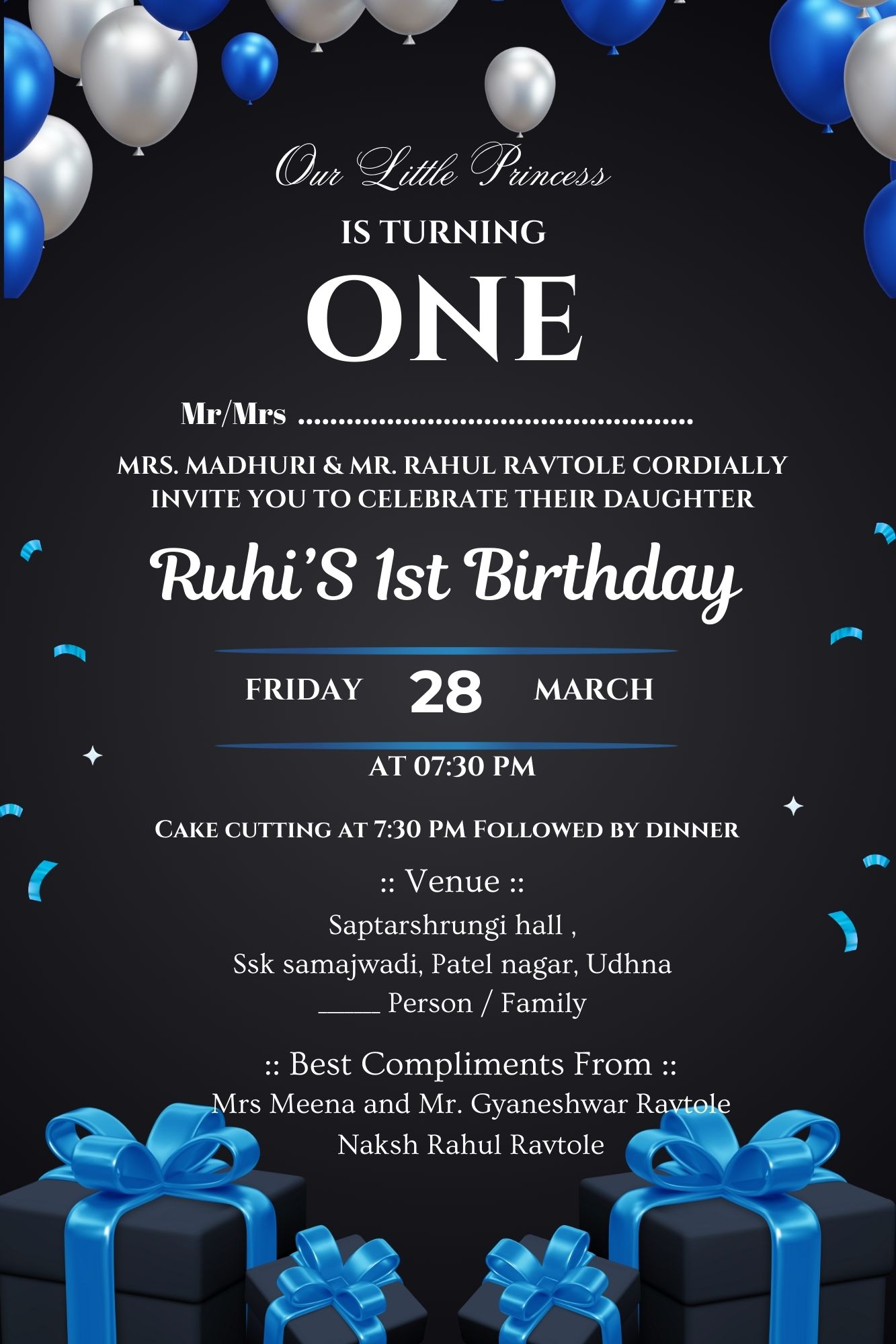 Title: Custom Birthday Invitation Card – Just ₹349