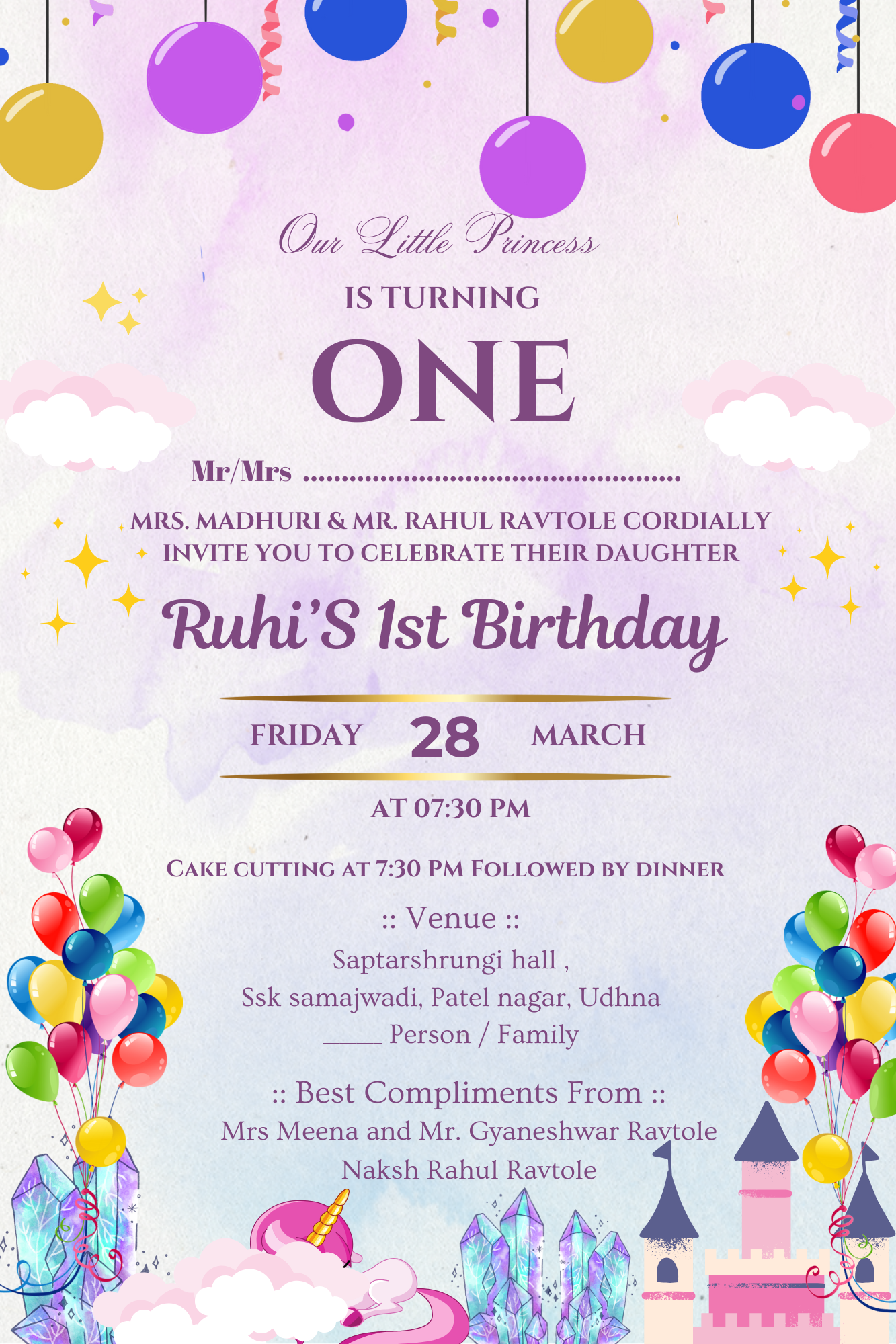 Custom Birthday Invitation Card – Just ₹349